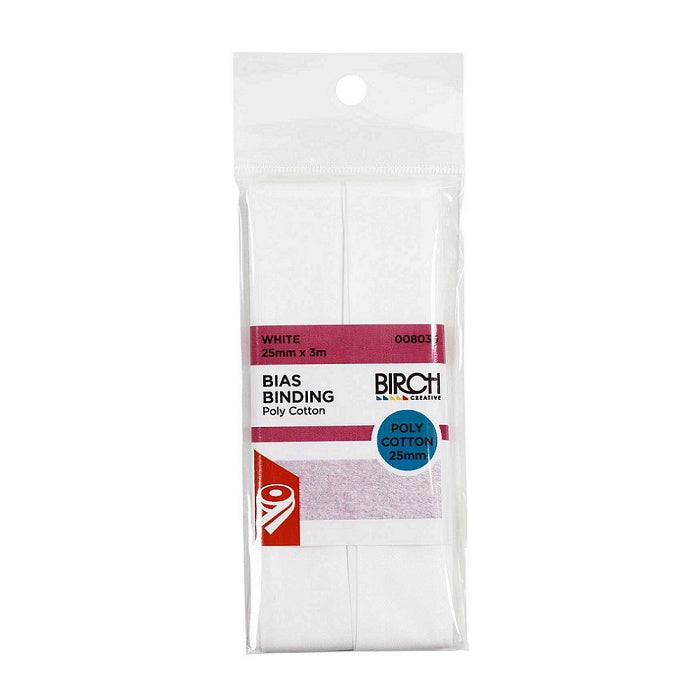 Packaged white bias with Birch branding.