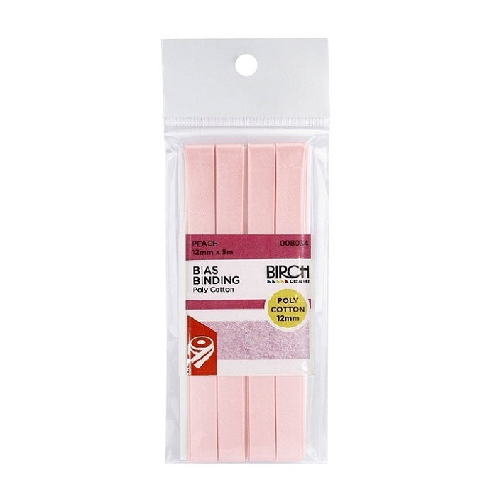 Pack of peach pink bias binding with Birch branding.