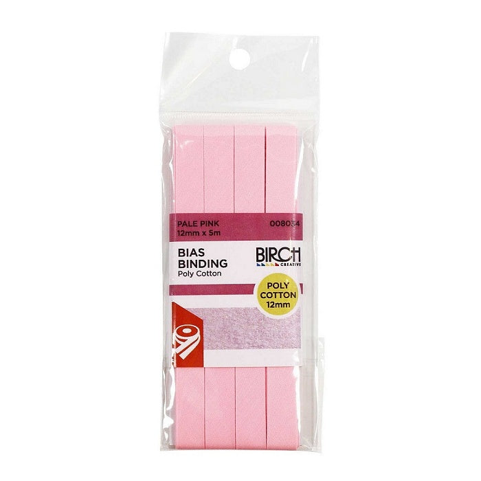 Pack of pale pink bias binding with Birch branding.