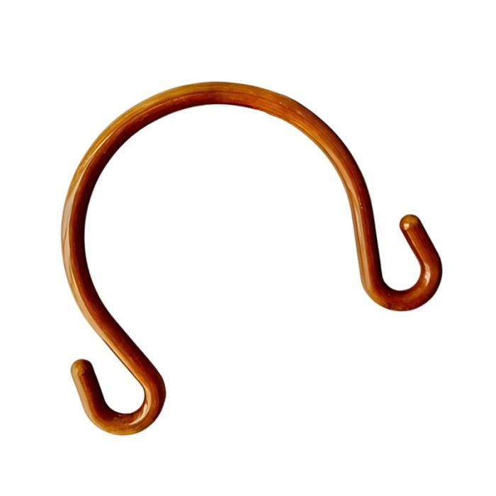 Brown plastic teapot shaped bag handle.