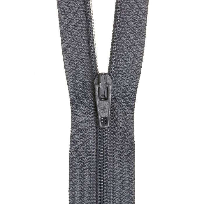 Grey nylon dress zip.