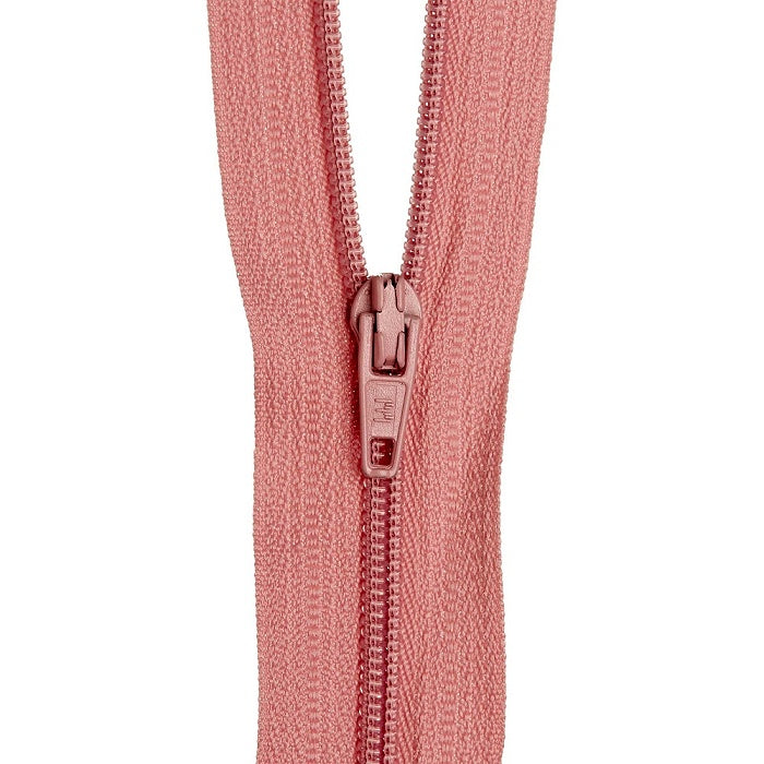 Pink nylon dress zip.