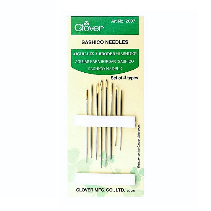 Pack of sashiko needles with Clover branding.