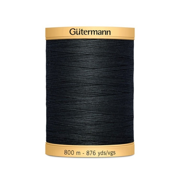 Spool of very dark grey thread with Gutermann 800m branding.