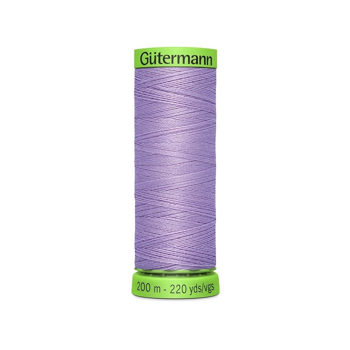 Spool of purple extra fine thread with Gutermann branding.