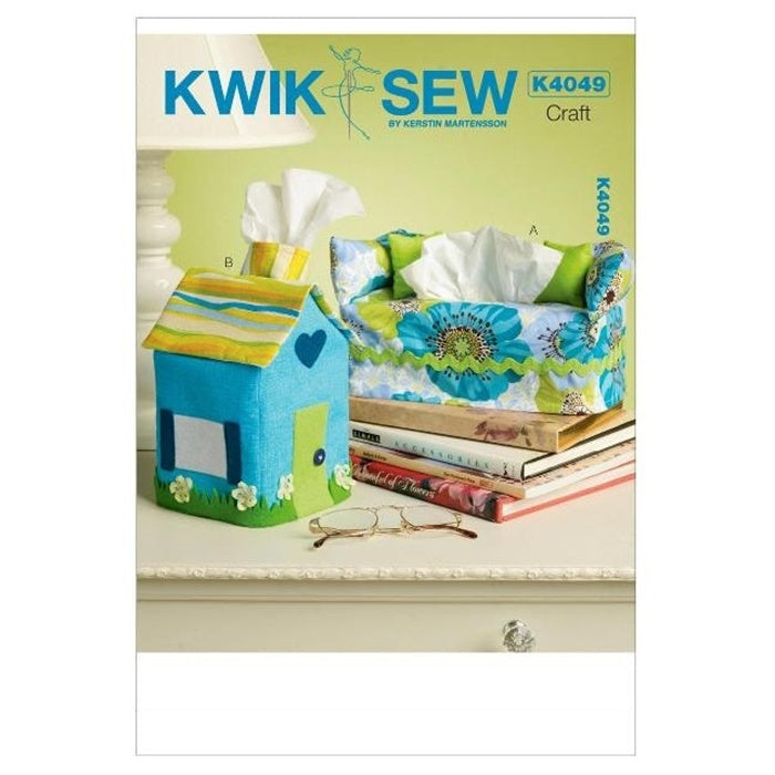 Sewing pattern cover with tissue box covers in cottage and sofa designs.