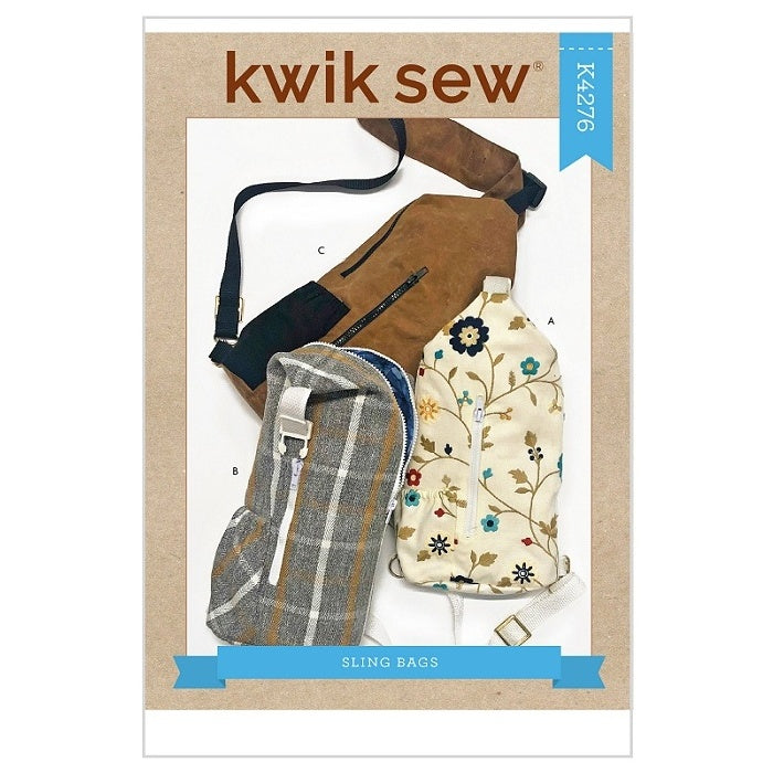 Sewing pattern cover with sling bags.