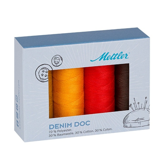 Mettler gift thread pack with four autumn toned spools.