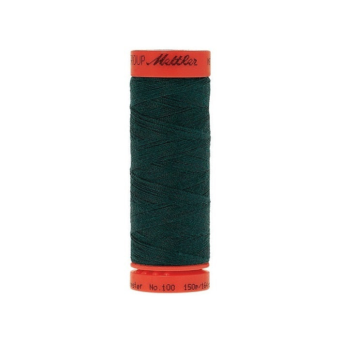 Spool of Mettler 150m dark green thread.