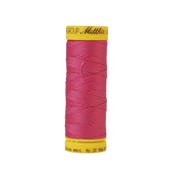 Dark pink thread with Mettler Cotton 28 branding.