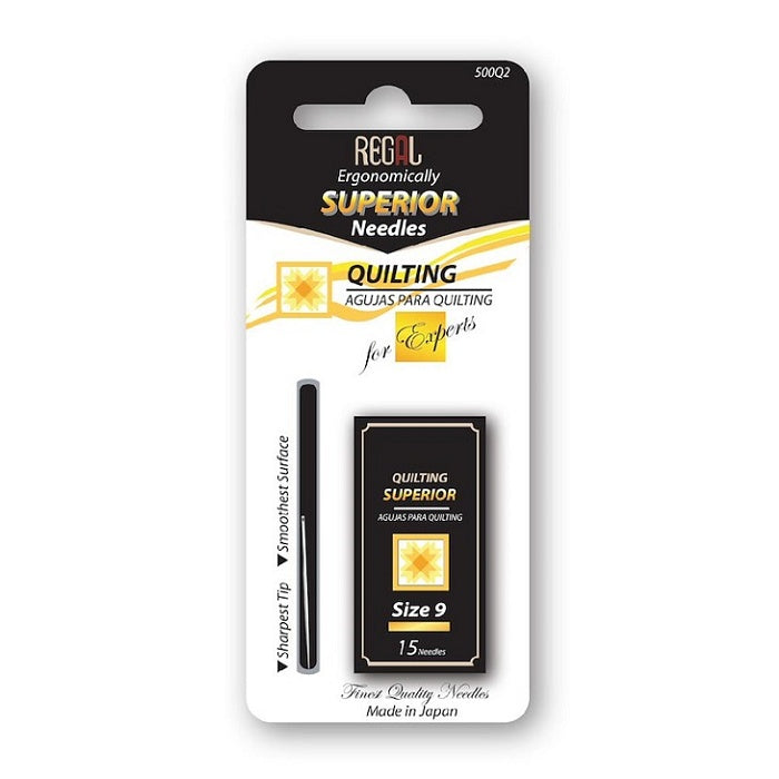 Pack of size 9 quilting needles.