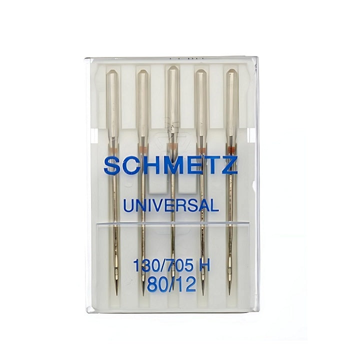 Pack of universal needles with Schmetz branding.