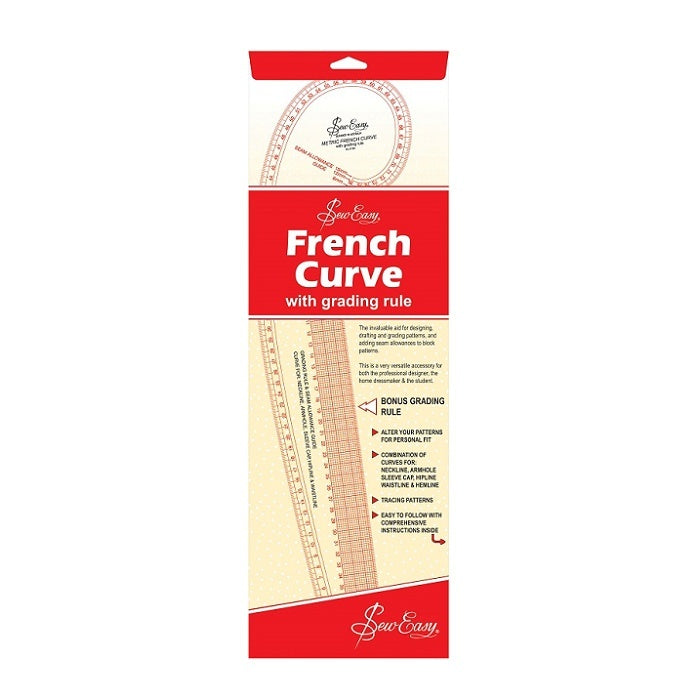 Packaged french curve with Sew Easy branding.