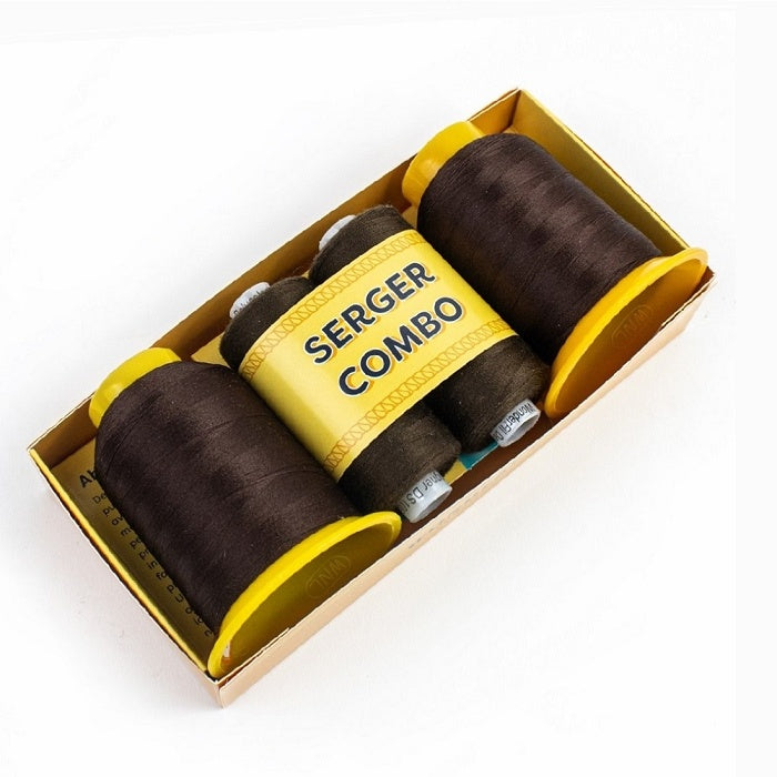 Brown overlocker thread combo pack.