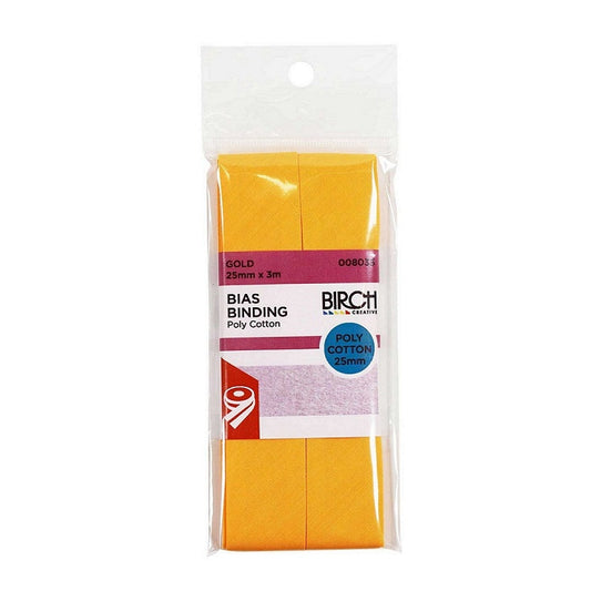Packaged bright yellow bias with Birch branding.