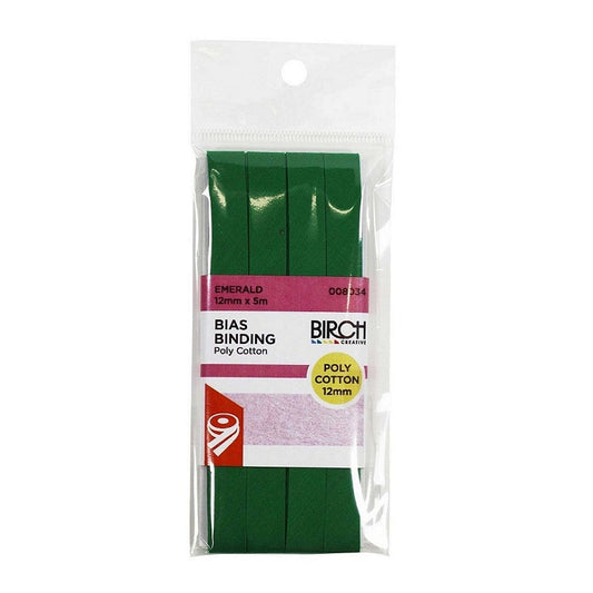 Pack of green bias binding with Birch branding.