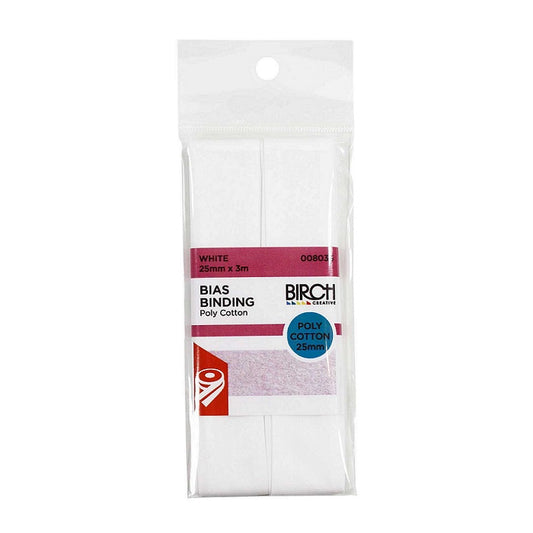 Packaged white bias with Birch branding.