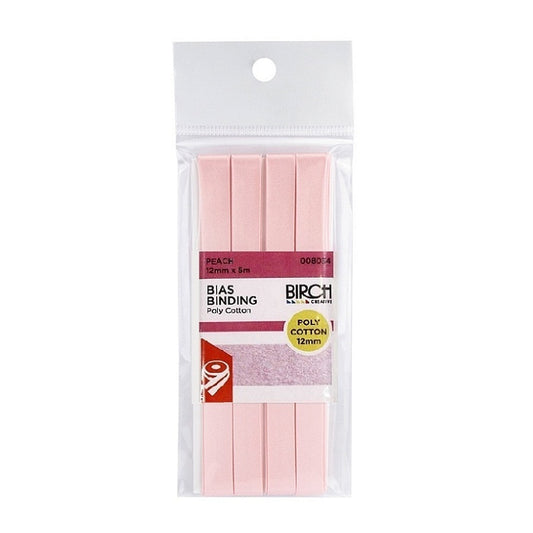 Pack of peach pink bias binding with Birch branding.