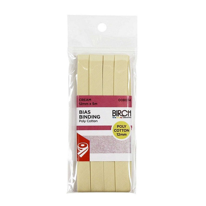 Pack of cream bias binding with Birch branding.