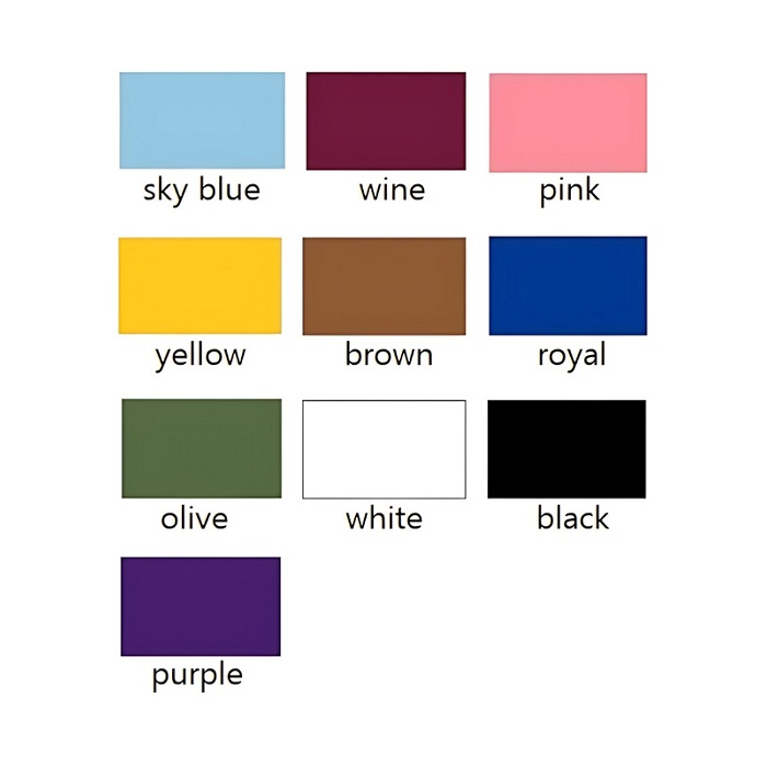 Colour swatch chart.