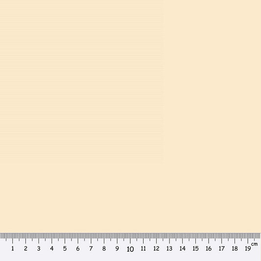 Beige fabric swatch with a ruler at the bottom for scale.