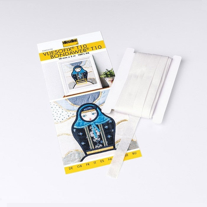 Bondaweb T10 product card next to sample.