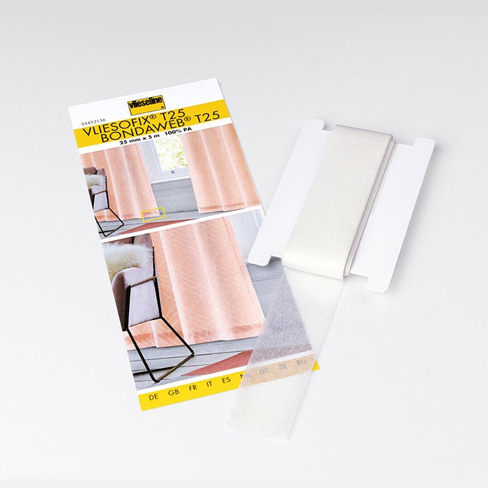 Bondaweb T25 product card next to sample.