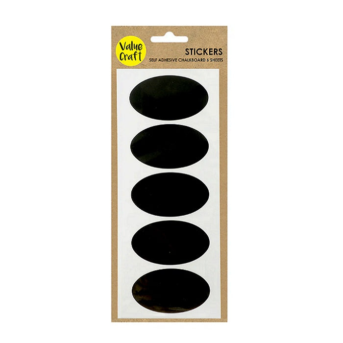 Pack of black oval stickers with Value Craft branding.