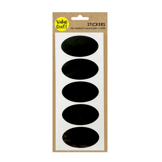 Pack of black oval stickers with Value Craft branding.