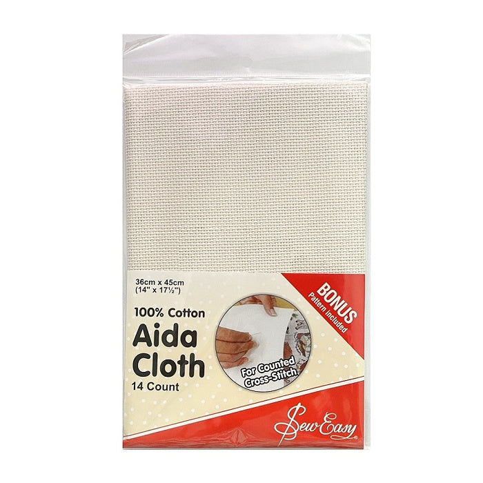 Package ecru aida cloth with Sew Easy branding.