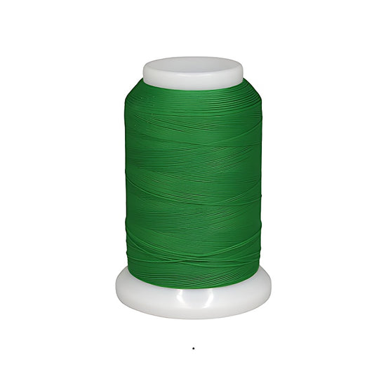 Spool of green woolly nylon thread.