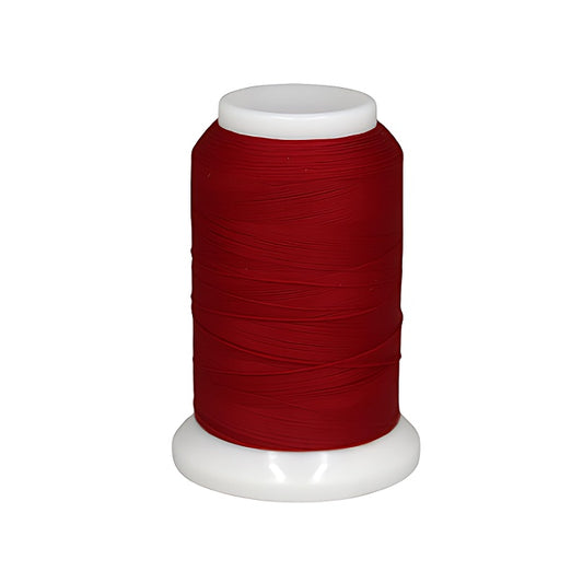 Spool of red woolly nylon thread.