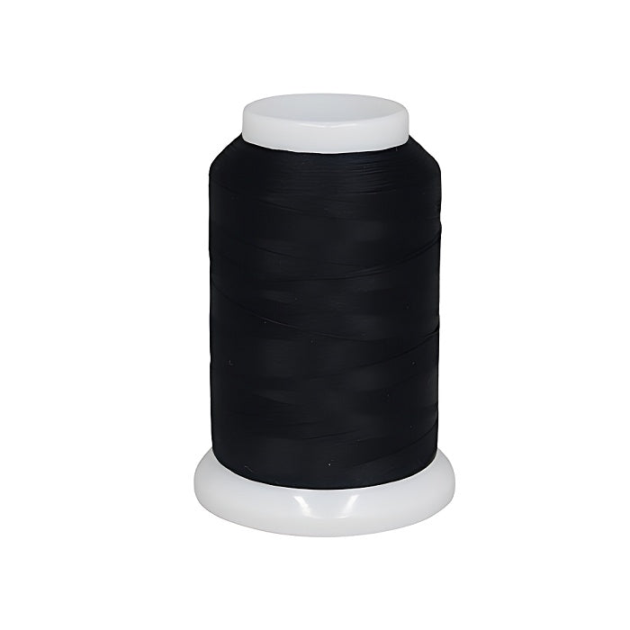 Spool of black woolly nylon thread.