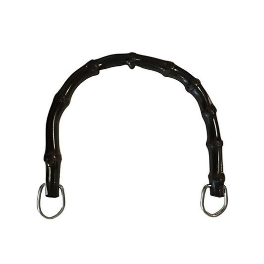 Dark brown bamboo u shaped bag handle.