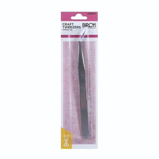 Packaged craft tweezers with Birch branding.