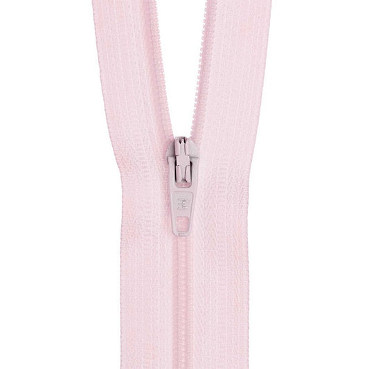 Light pink nylon dress zip.