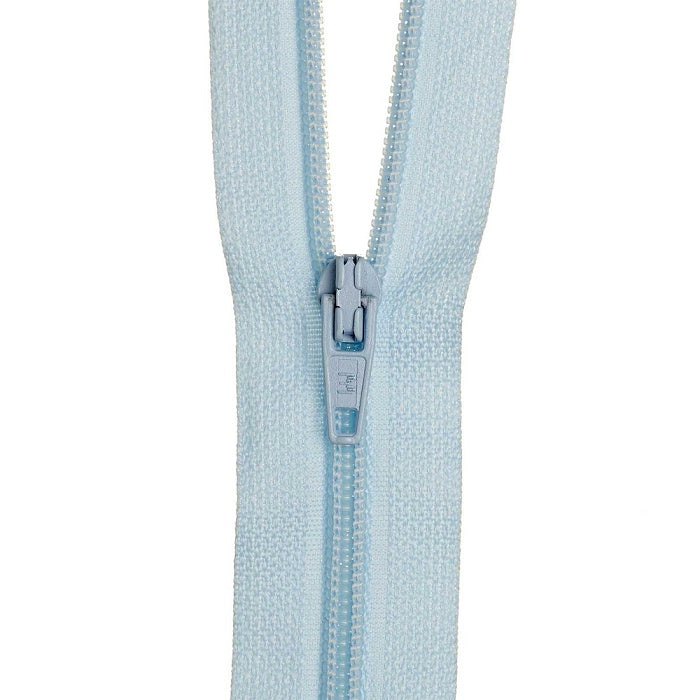 Light blue nylon dress zip.