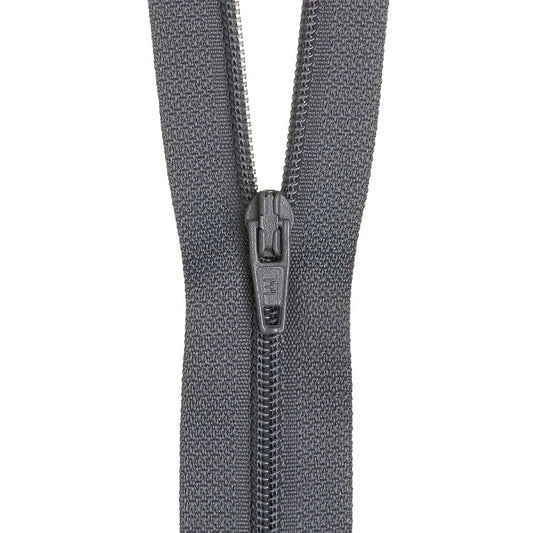 Grey nylon dress zip.