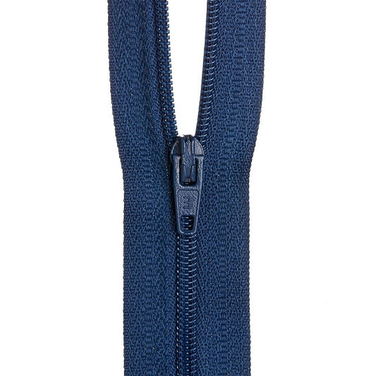 Blue nylon dress zip.