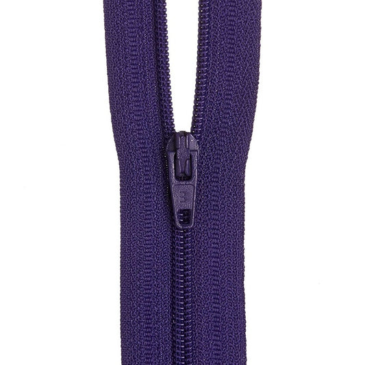 Dark purple nylon dress zip.