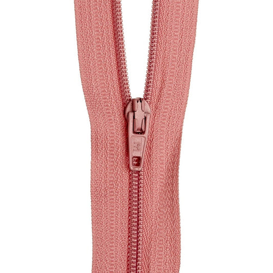 Pink nylon dress zip.