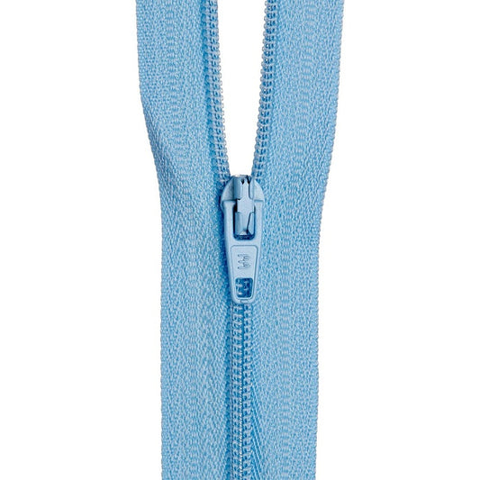 Light blue nylon dress zip.