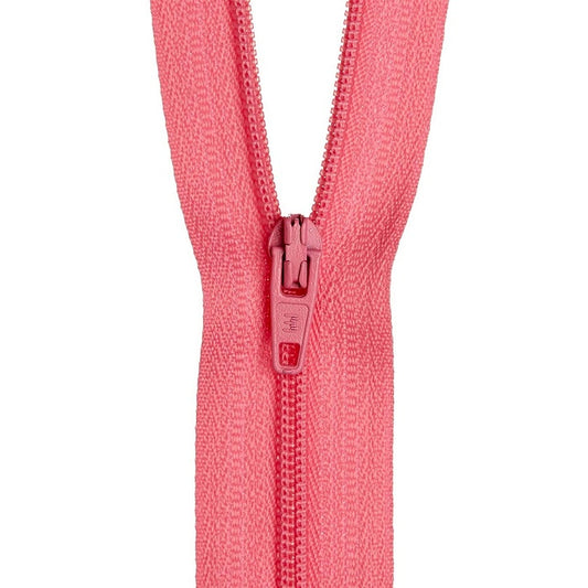 Orange pink nylon dress zip.