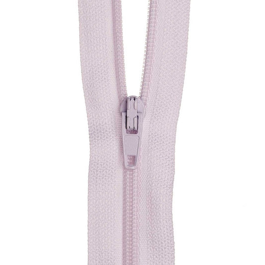 Pale purple nylon dress zip.