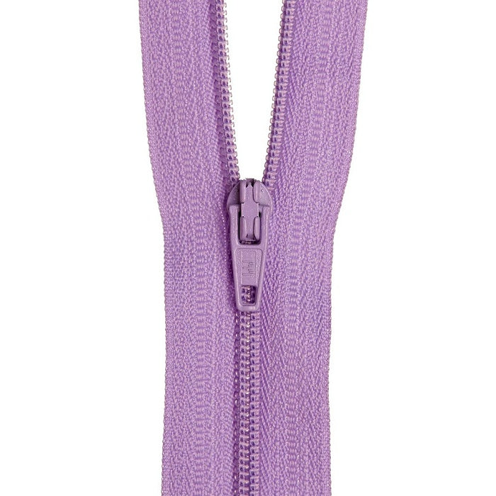 Purple nylon dress zip.