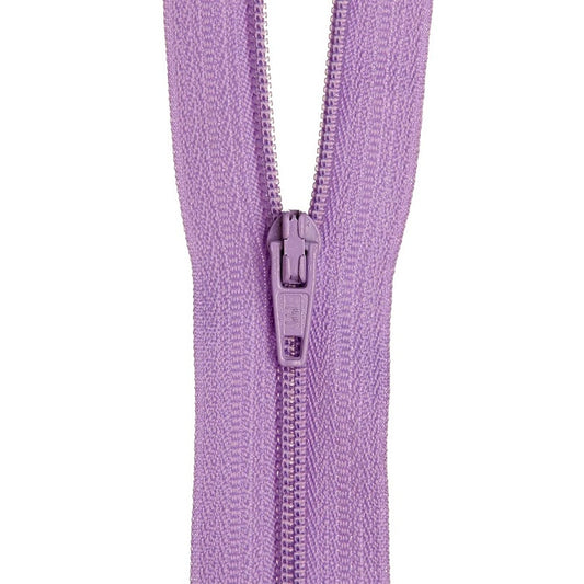 Purple nylon dress zip.