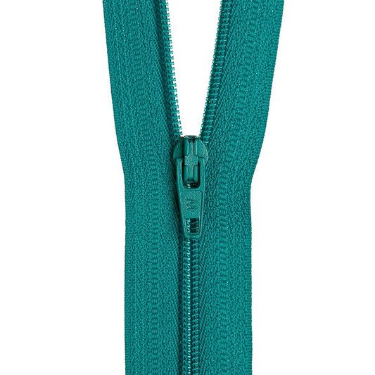 Teal nylon dress zip.