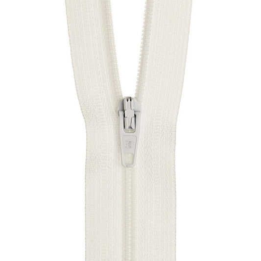 White nylon dress zip.