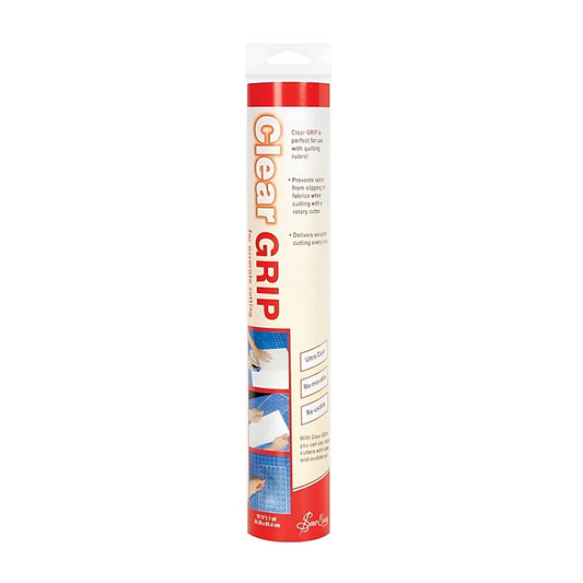 Packaged clear grip with Sew  Easy branding.