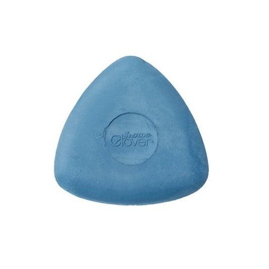 Blue triangular chalk with Clover branding.